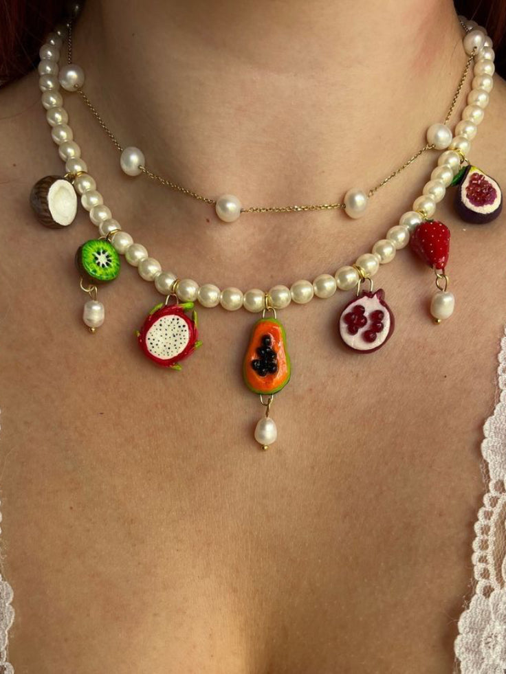 Tropical Pearl Feast Necklace Stack