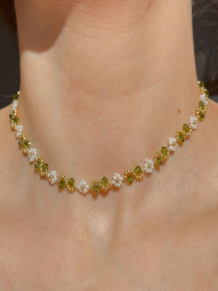 Olive Blossom Micro-Bead Choker