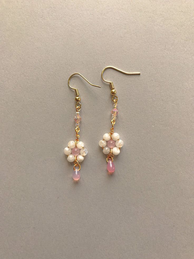 Flower Petal Drop Earrings