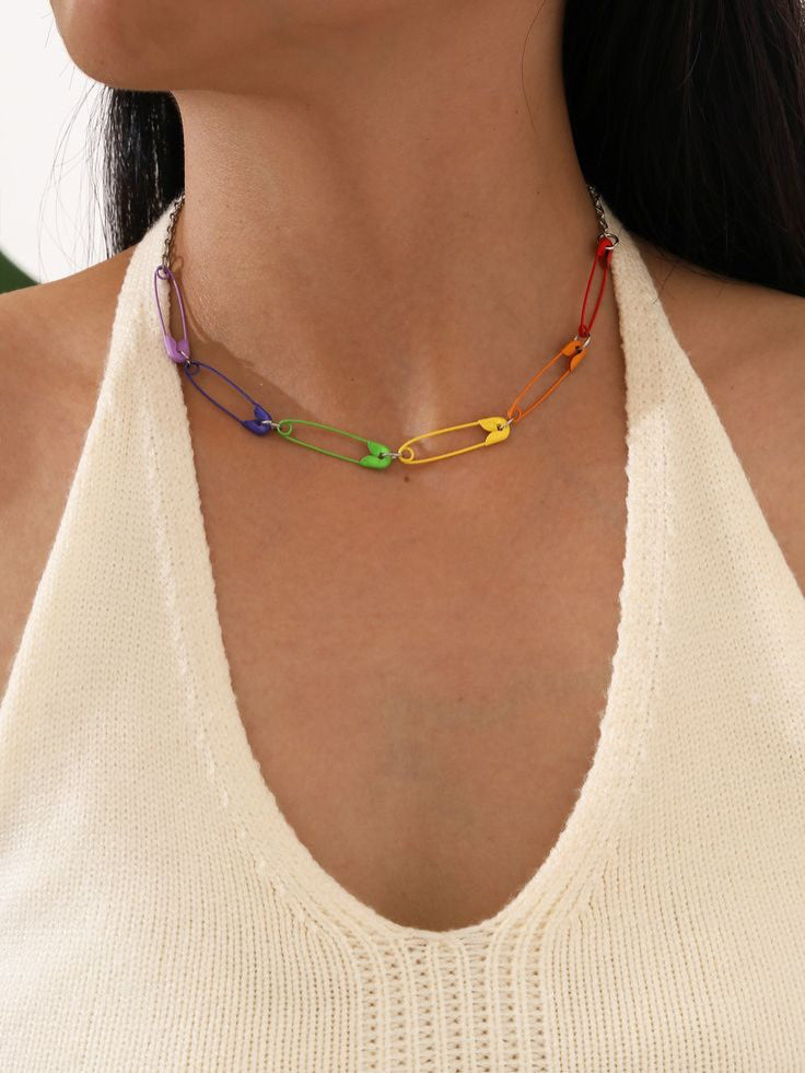 Rainbow Enamel Pin Chain
