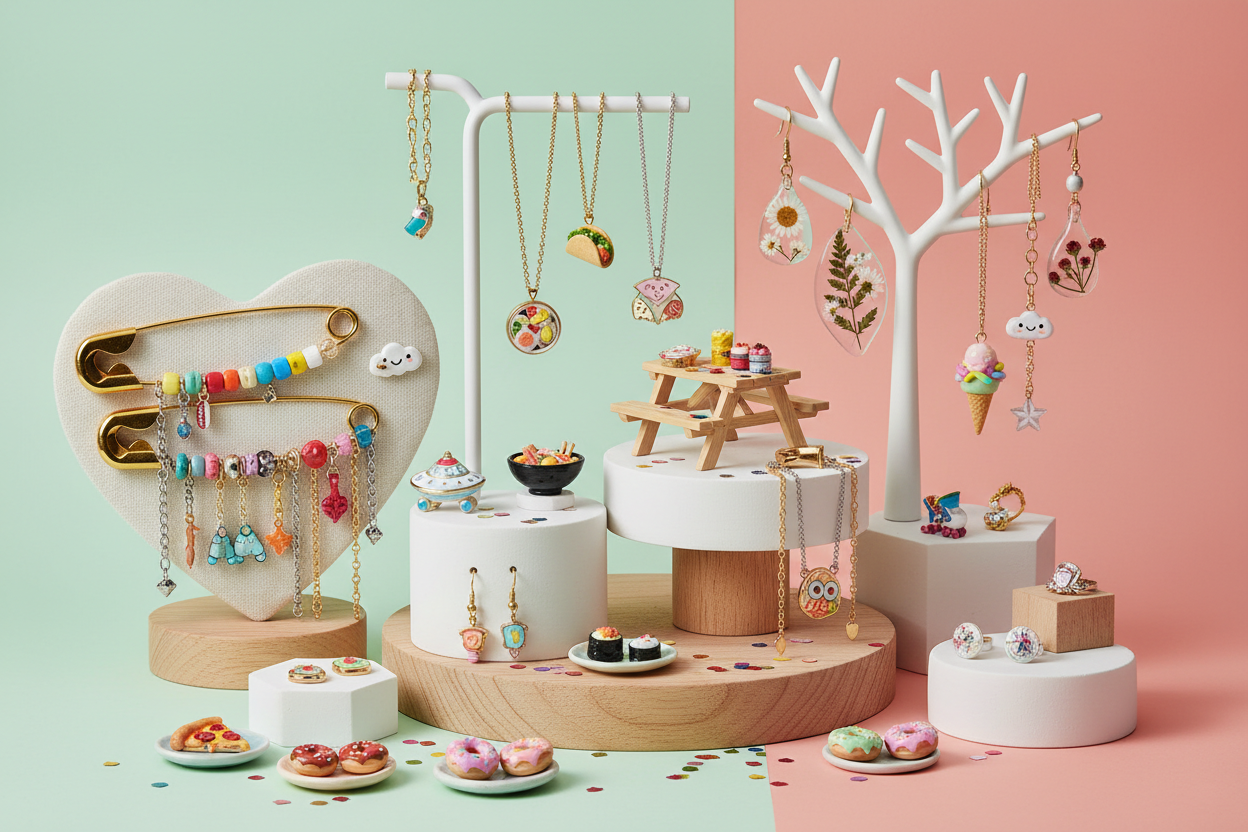 quirky jwellery website having d=food Jwellery quirky Jwellery safety pin Jwellery flower Jwellery 